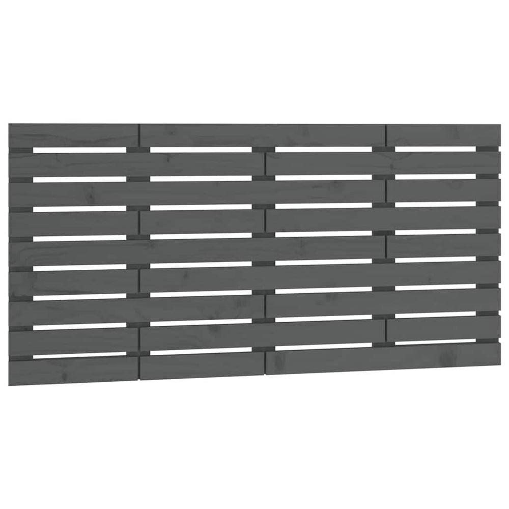 vidaXL Wall Headboard Grey 141x3x63 cm Solid Pine Wood