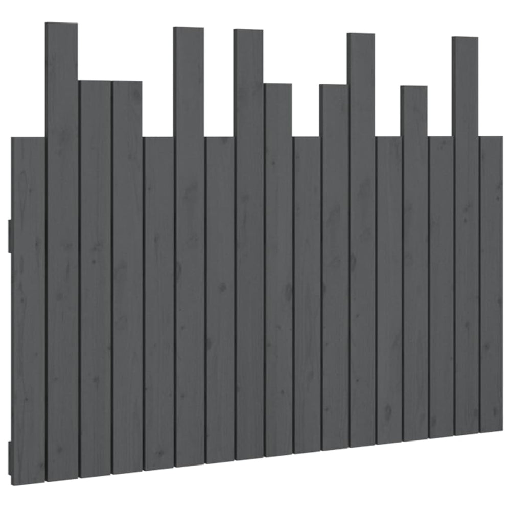 vidaXL Wall Headboard Grey 108x3x80 cm Solid Pine Wood