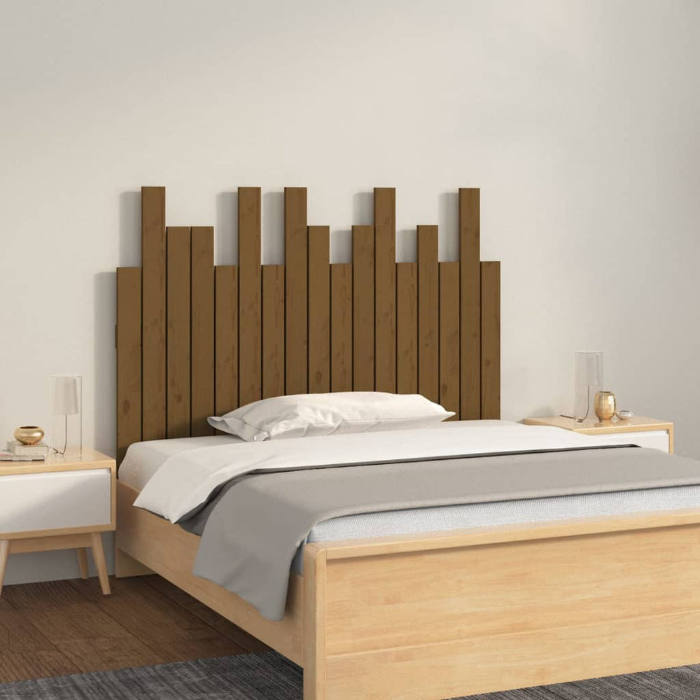 vidaXL Wall Headboard Honey Brown 108x3x80 cm Solid Pine Wood
