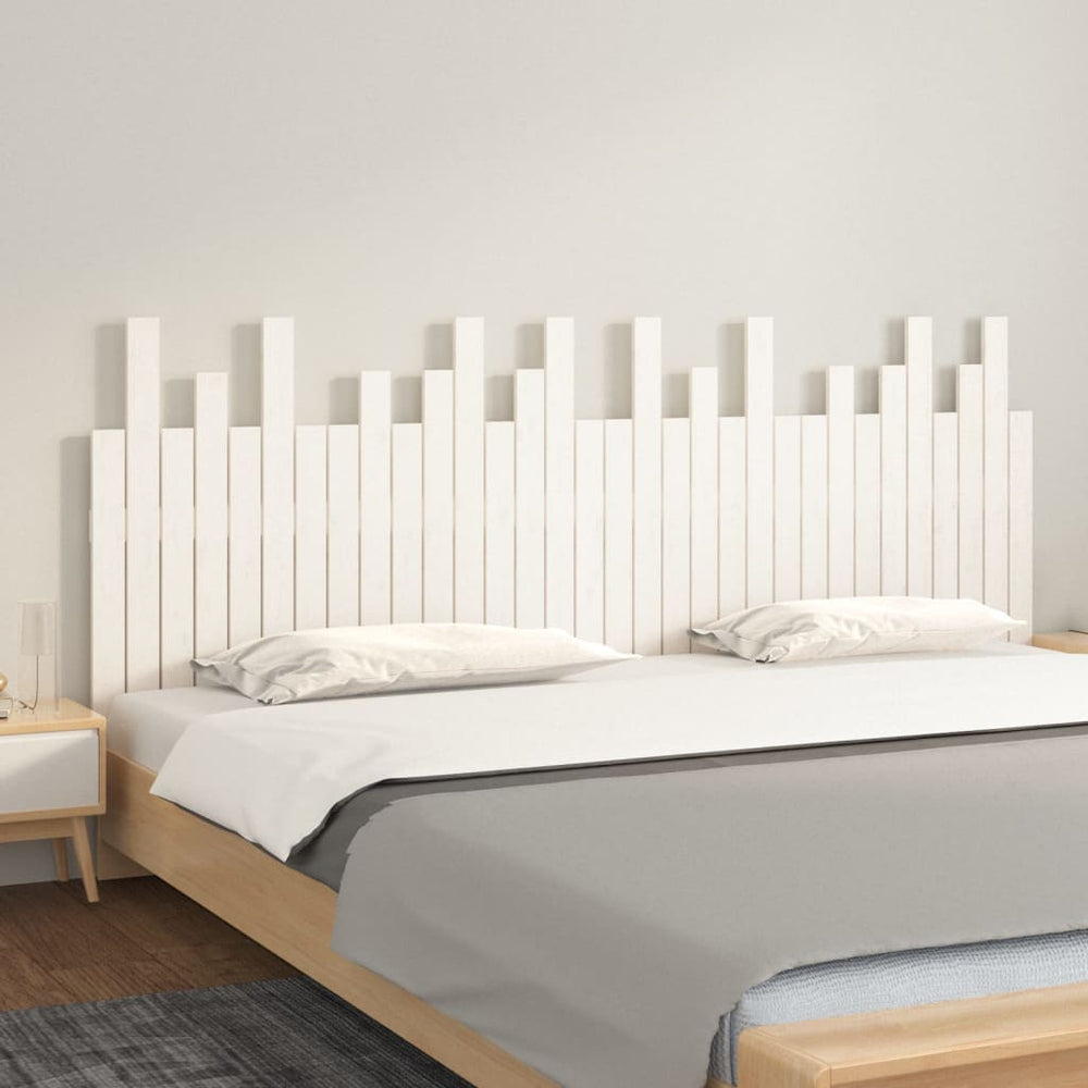 vidaXL Wall Headboard White 204x3x80 cm Solid Pine Wood
