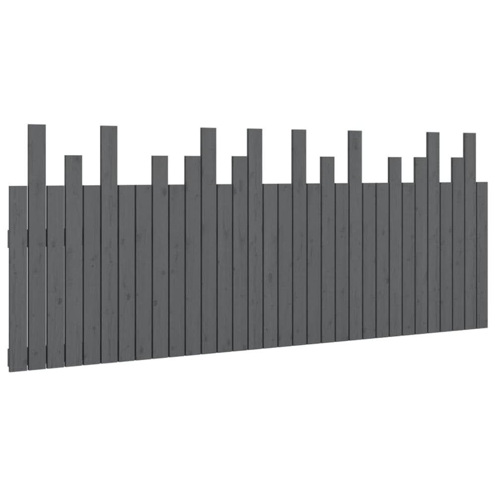 vidaXL Wall Headboard Grey 204x3x80 cm Solid Pine Wood