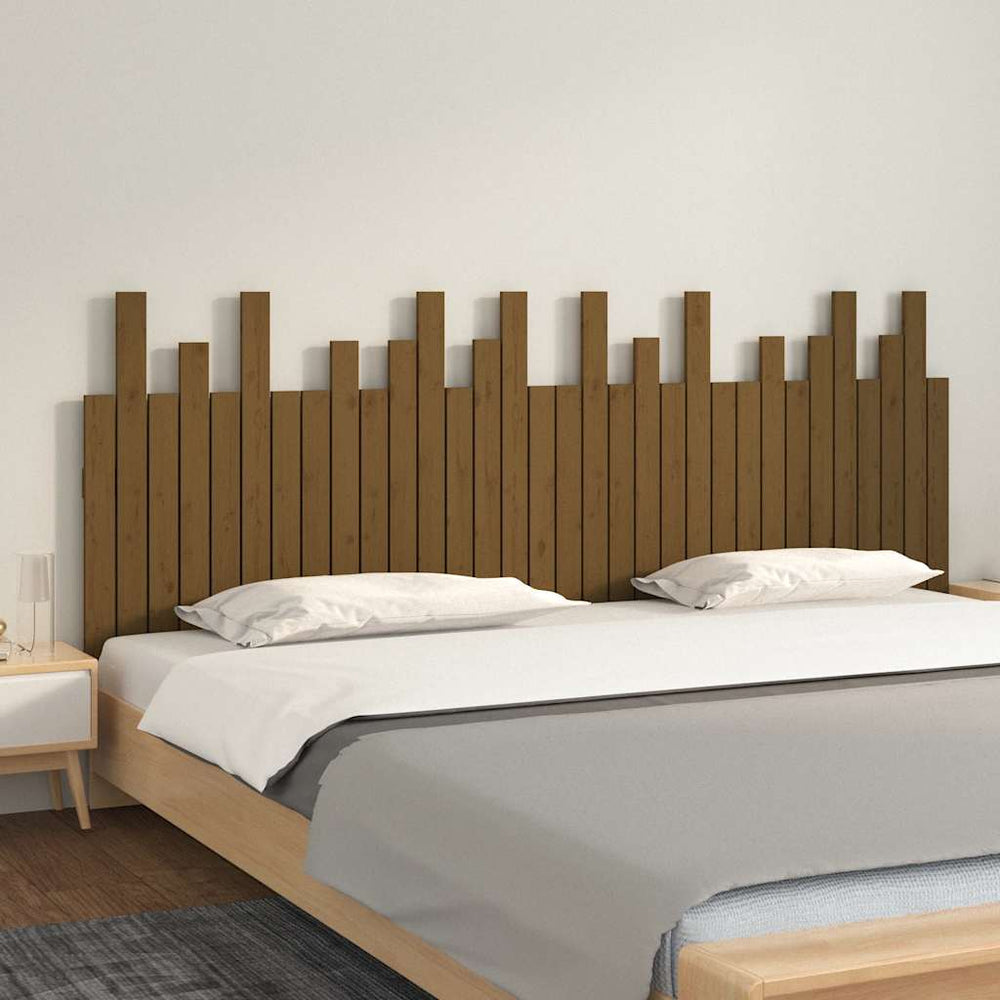 vidaXL Wall Headboard Honey Brown 204x3x80 cm Solid Pine Wood