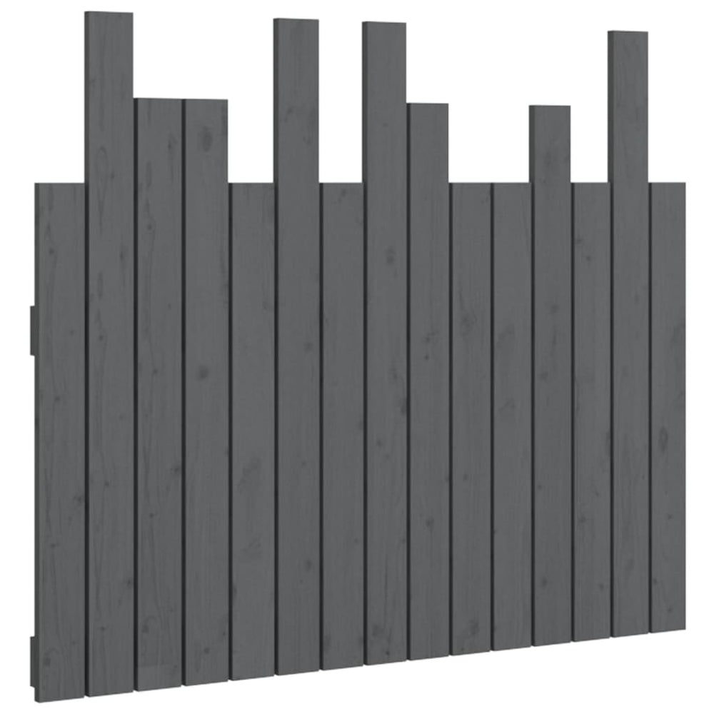 vidaXL Wall Headboard Grey 95.5x3x80 cm Solid Pine Wood