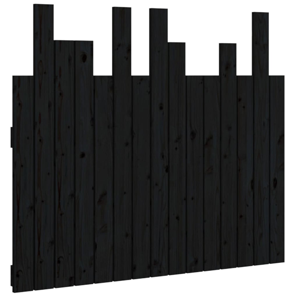 vidaXL Wall Headboard Black 95.5x3x80 cm Solid Pine Wood