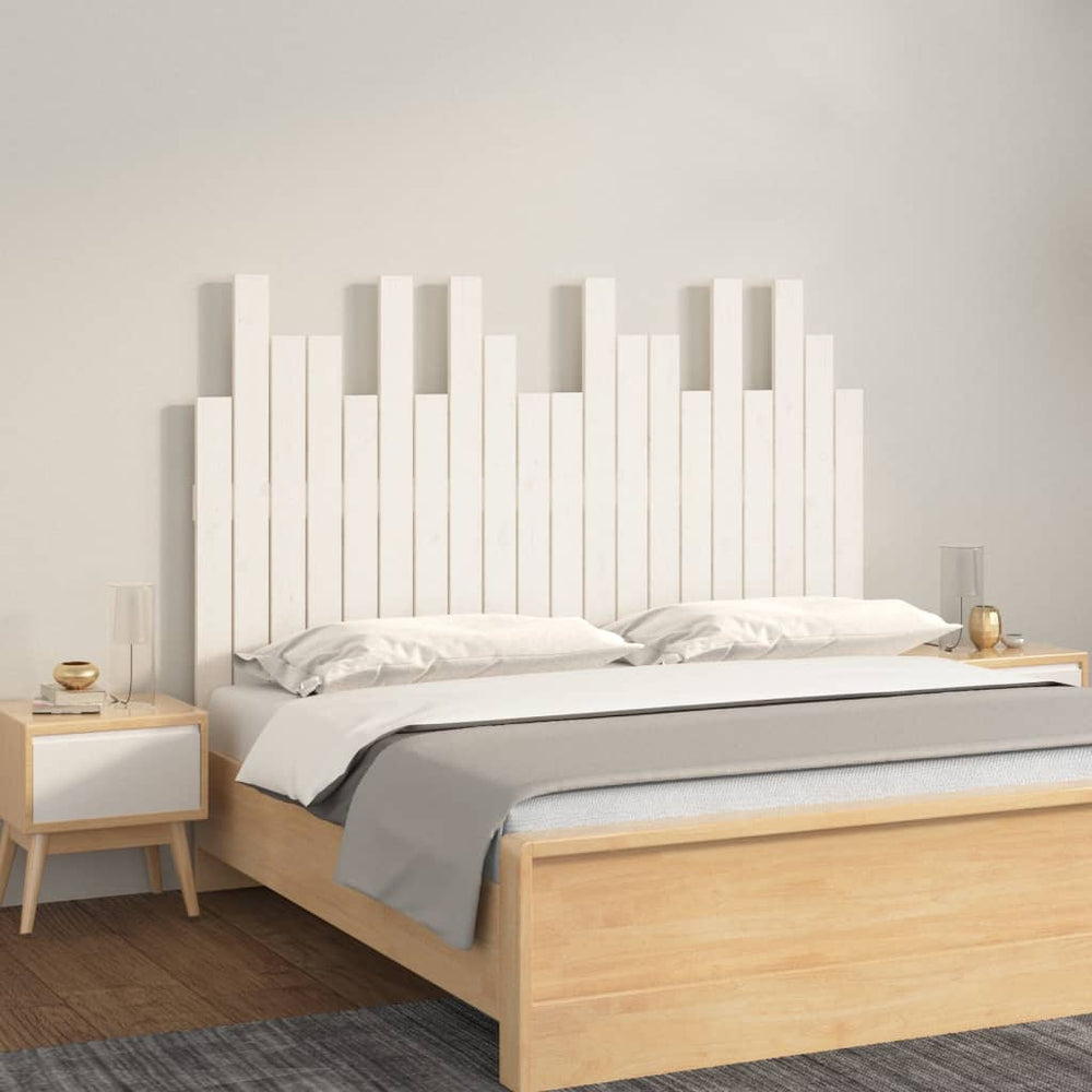 vidaXL Wall Headboard White 127.5x3x80 cm Solid Pine Wood