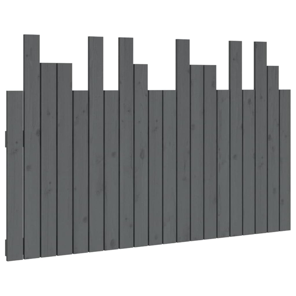 vidaXL Wall Headboard Grey 127.5x3x80 cm Solid Pine Wood
