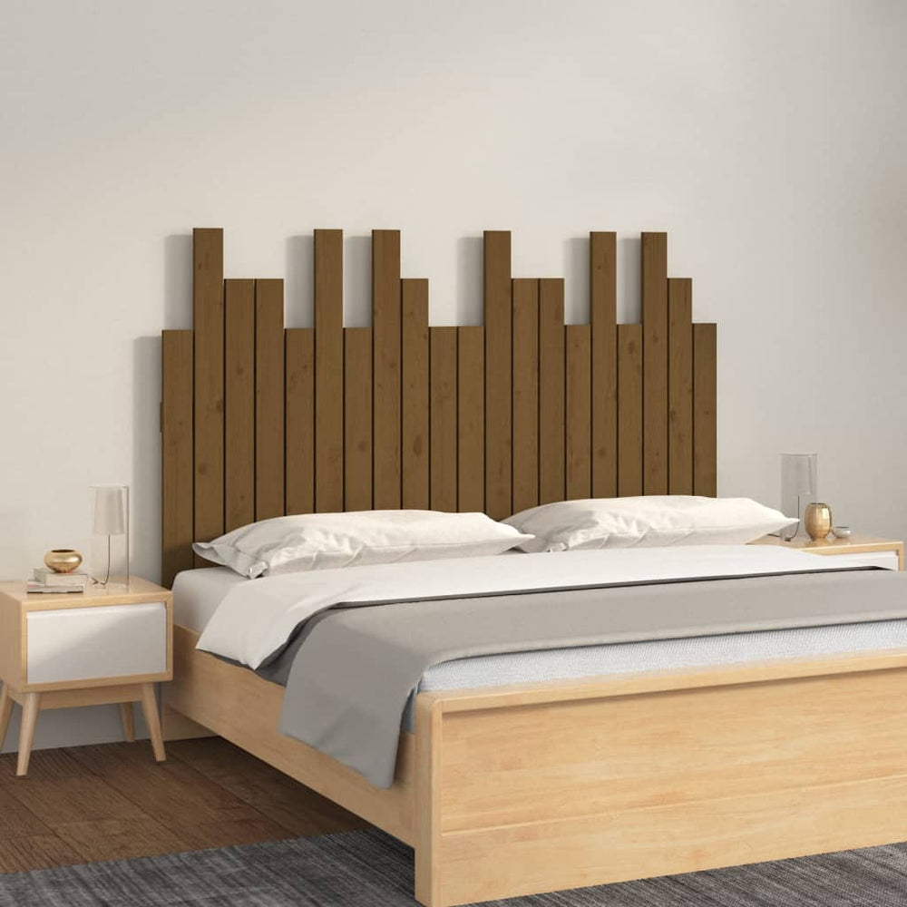 vidaXL Wall Headboard Honey Brown 127.5x3x80 cm Solid Pine Wood