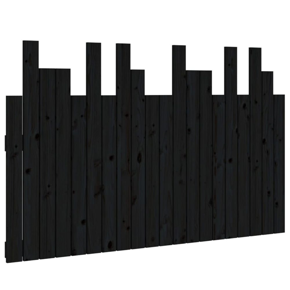 vidaXL Wall Headboard Black 127.5x3x80 cm Solid Pine Wood