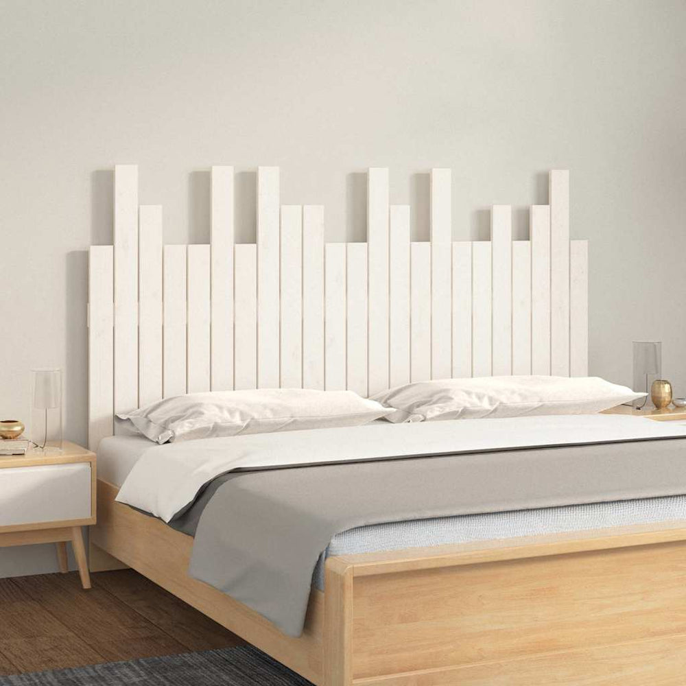 vidaXL Wall Headboard White 146.5x3x80 cm Solid Pine Wood