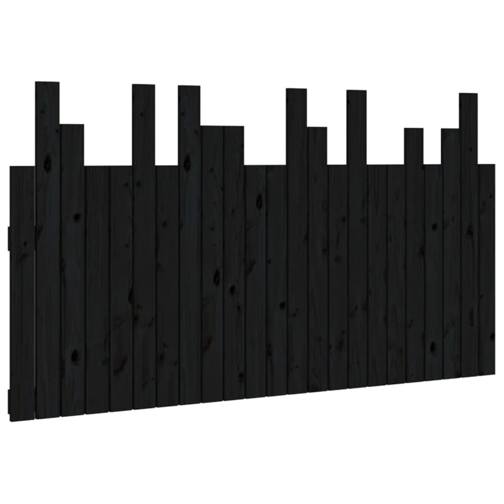 vidaXL Wall Headboard Black 146.5x3x80 cm Solid Pine Wood