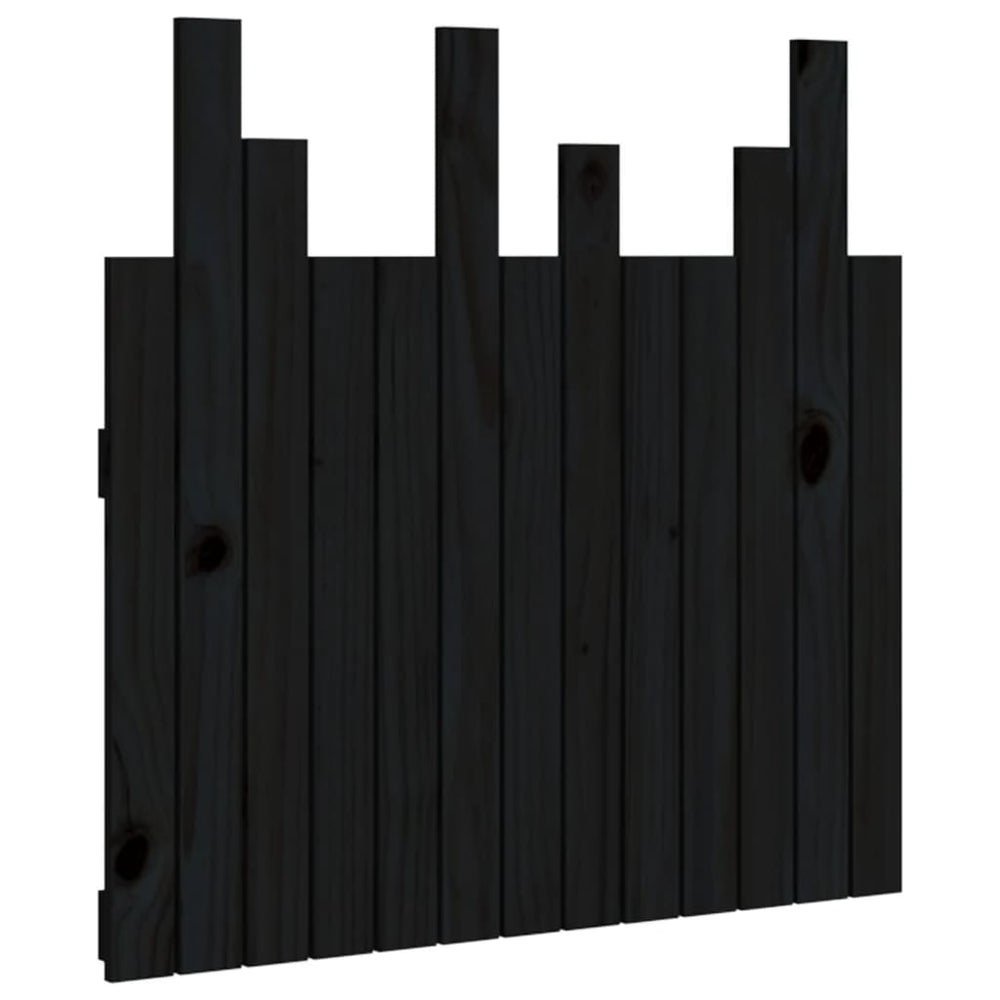 vidaXL Wall Headboard Black 82.5x3x80 cm Solid Pine Wood