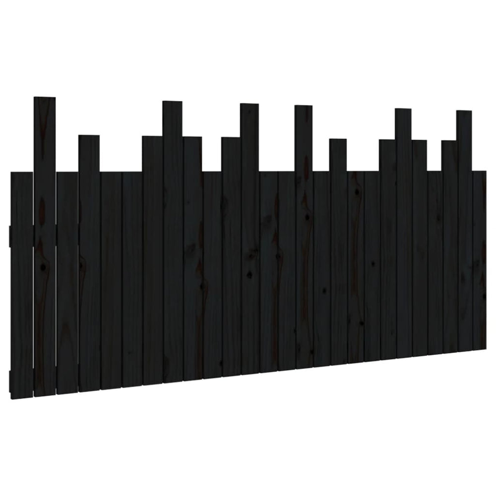 vidaXL Wall Headboard Black 166x3x80 cm Solid Pine Wood