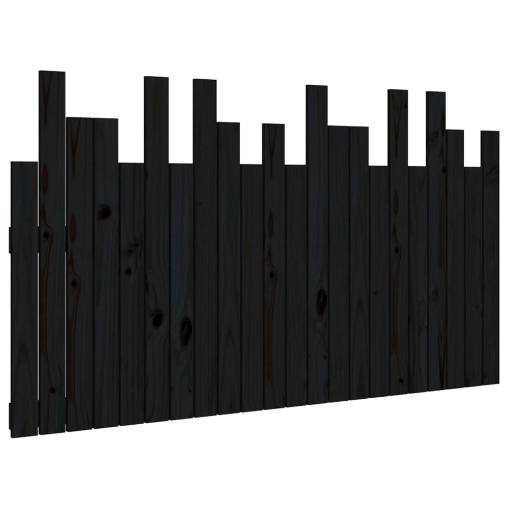 vidaXL Wall Headboard Black 140x3x80 cm Solid Pine Wood
