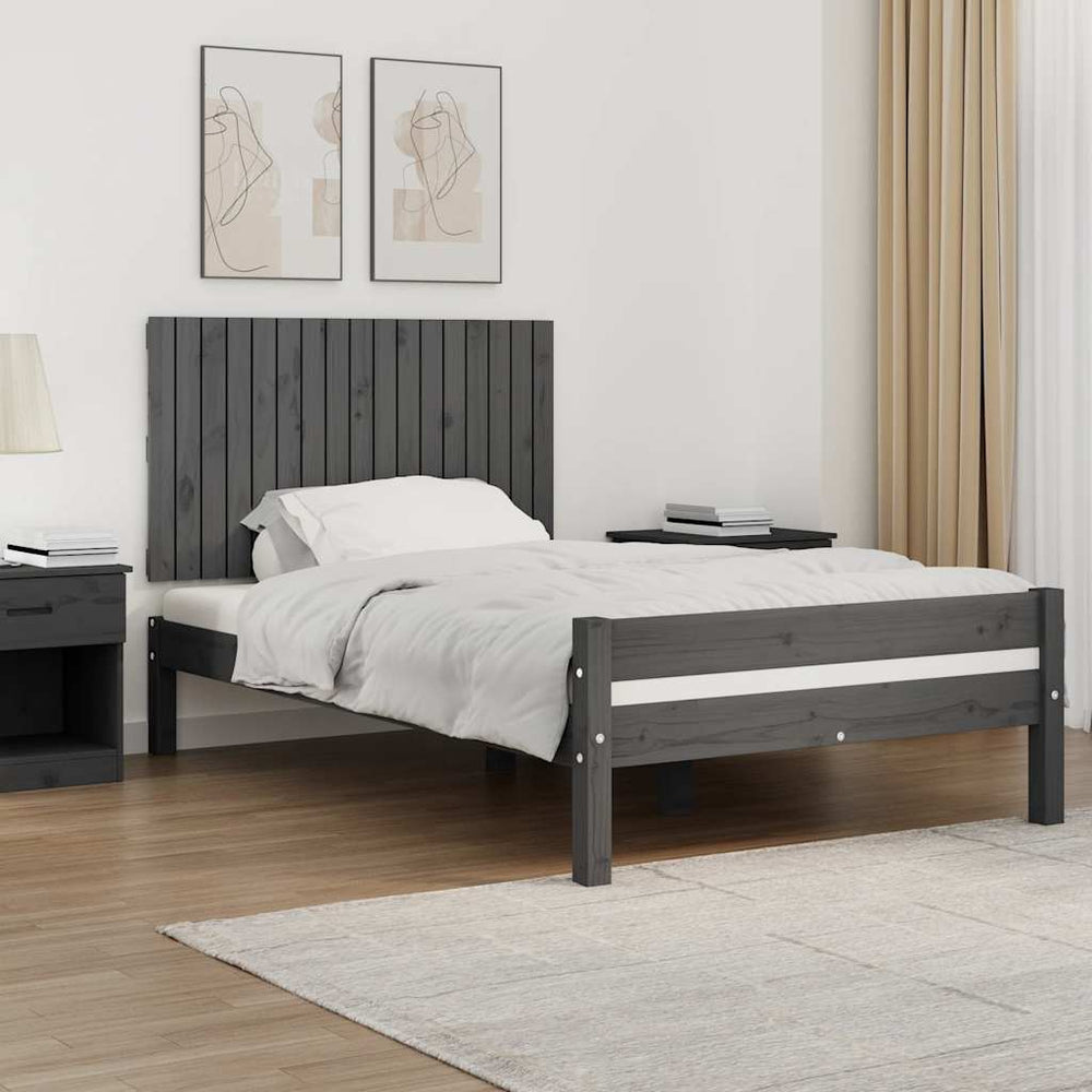 vidaXL Wall Headboard Gray 108x3x60 cm Solid Pine Wood