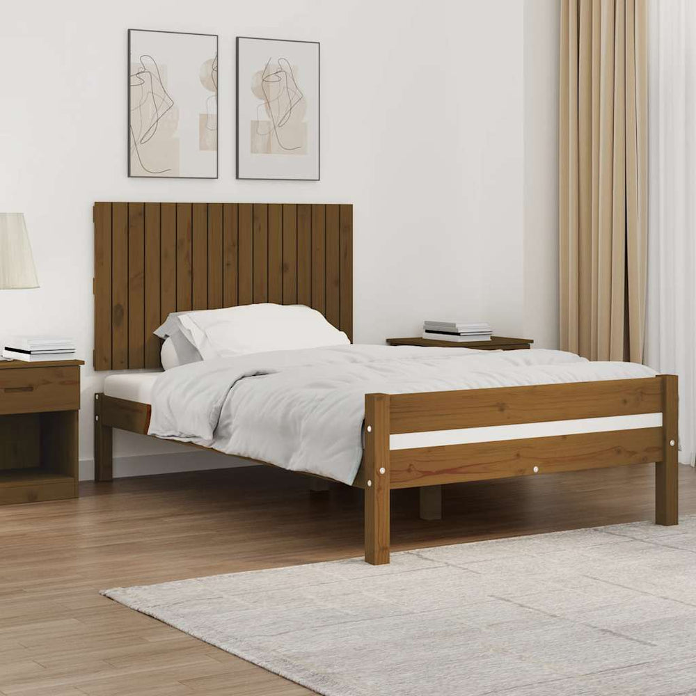 vidaXL Wall Headboard Honey Brown 108x3x60 cm Solid Pine Wood