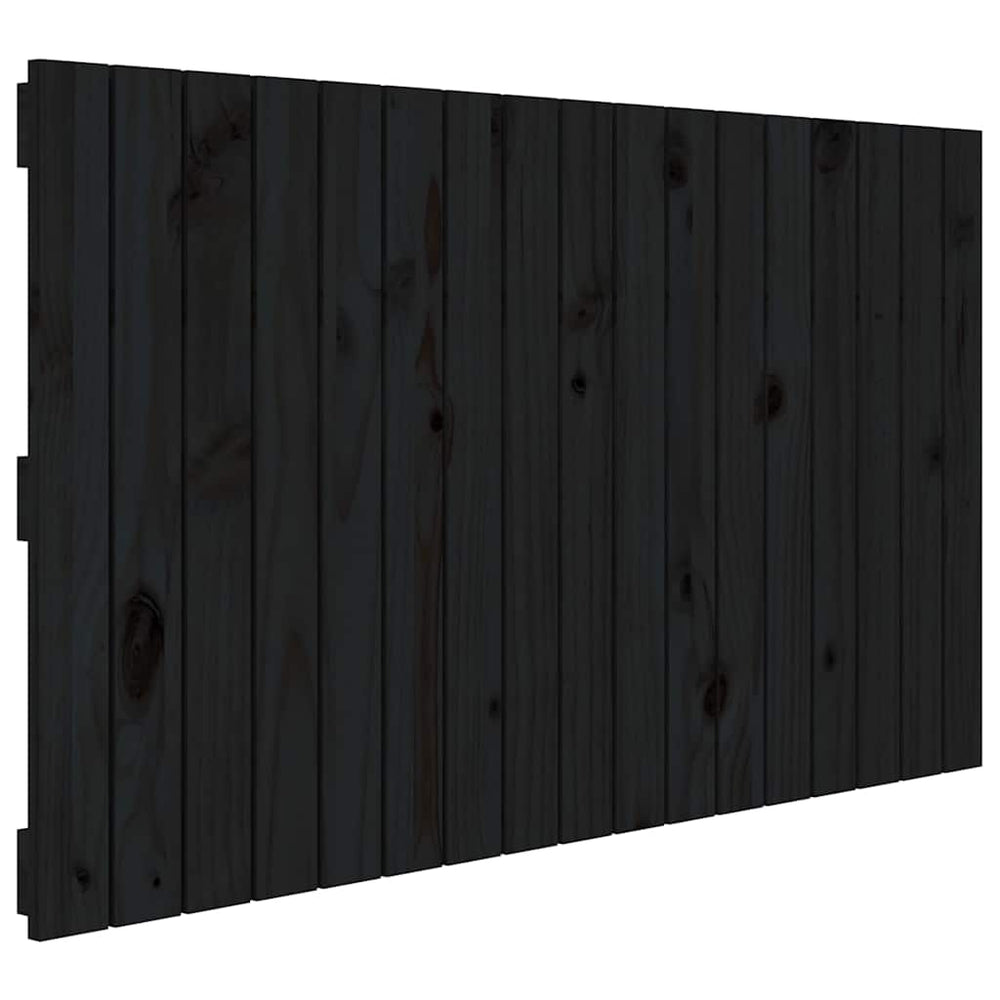 vidaXL Wall Headboard Black 108x3x60 cm Solid Pine Wood