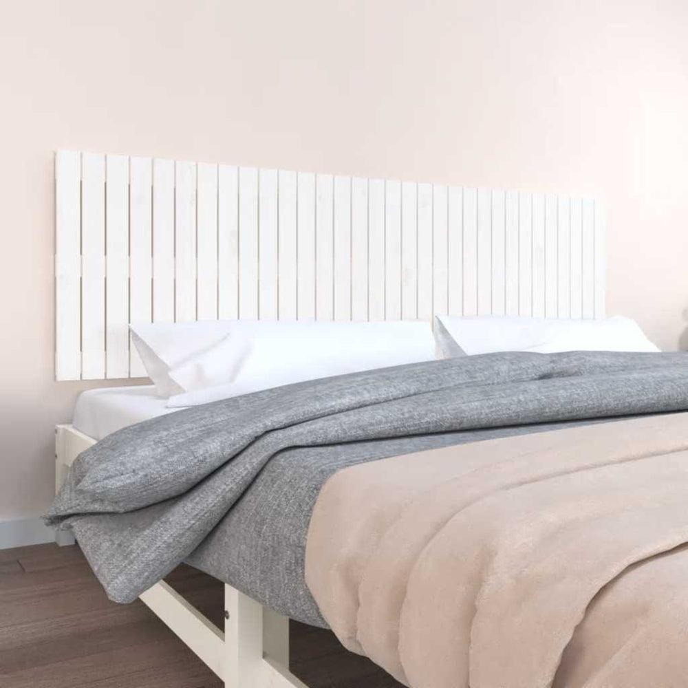 vidaXL Wall Headboard White 204x3x60 cm Solid Pine Wood