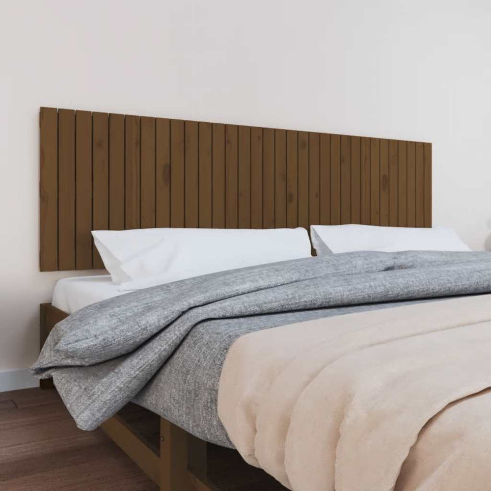 vidaXL Wall Headboard Honey Brown 204x3x60 cm Solid Pine Wood