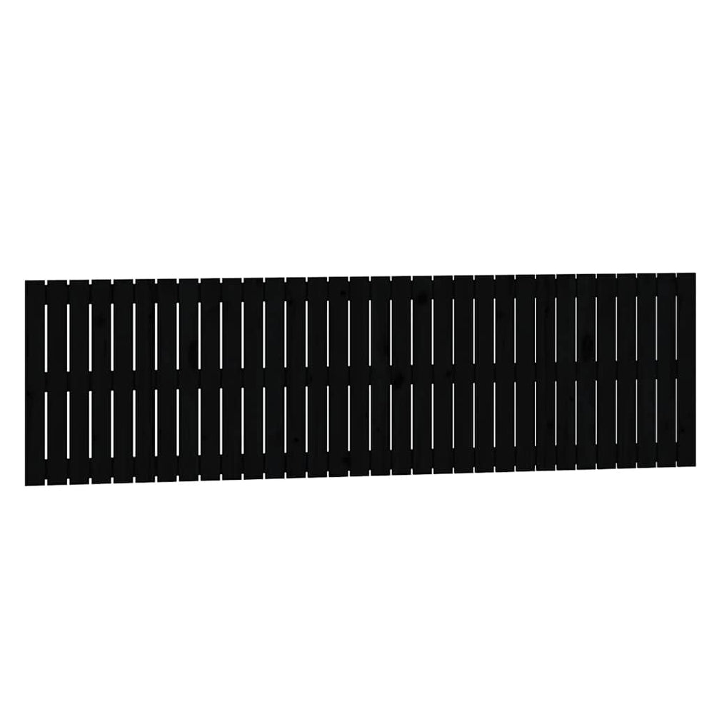 vidaXL Wall Headboard Black 204x3x60 cm Solid Pine Wood