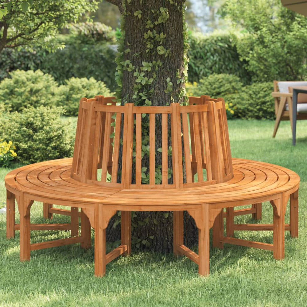 vidaXL Tree Bench Round Ø208 cm Solid Eucalyptus Wood