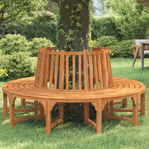vidaXL Tree Bench Round Ø208 cm Solid Eucalyptus Wood