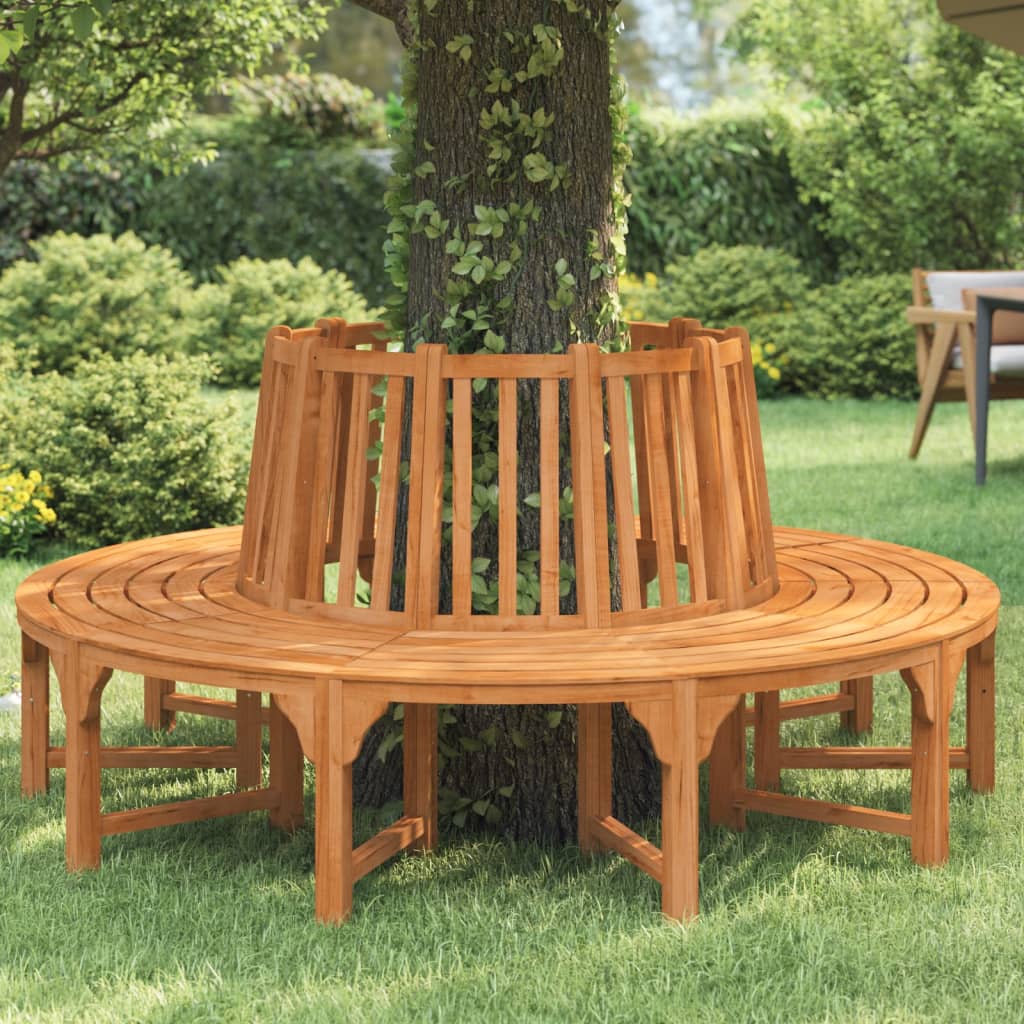 vidaXL Tree Bench Round Ø208 cm Solid Eucalyptus Wood