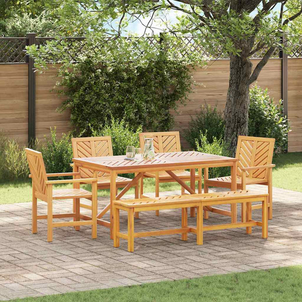 vidaXL Garden Dining Set 6 pcs Brown Solid Acacia Wood