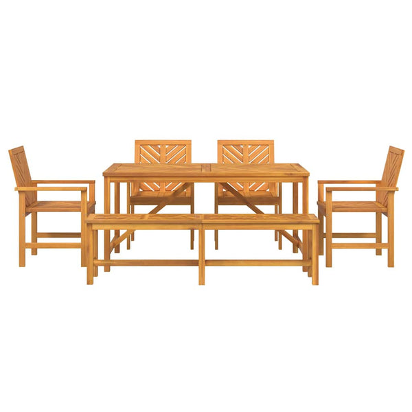 vidaXL Garden Dining Set 6 pcs Brown Solid Acacia Wood