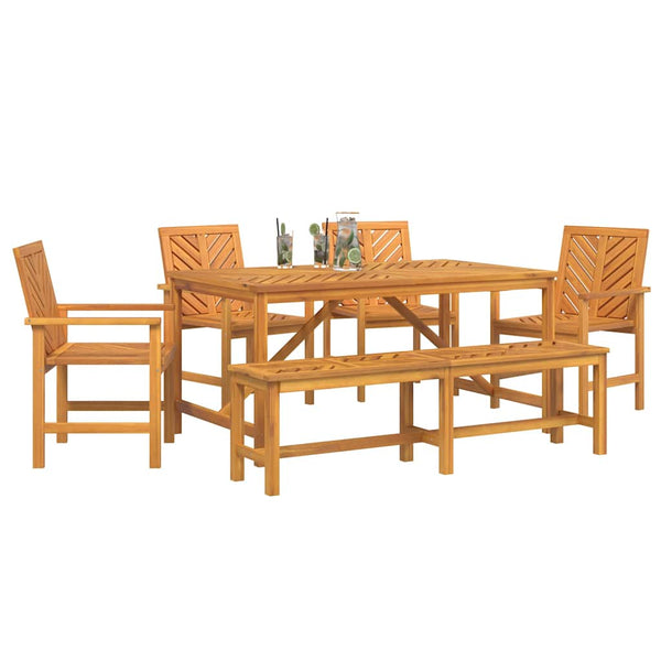 vidaXL Garden Dining Set 6 pcs Brown Solid Acacia Wood