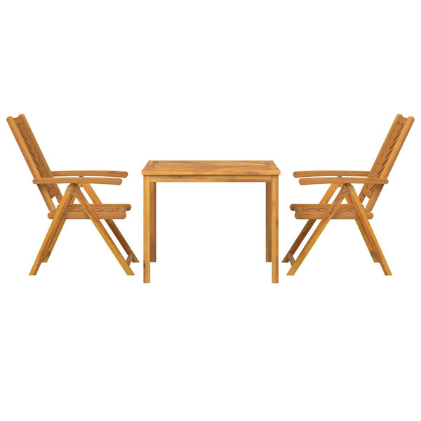 vidaXL Garden Dining Set 3 pcs Brown Solid Acacia Wood