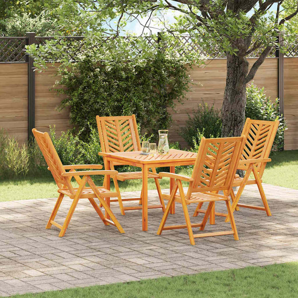 vidaXL 5 Piece Outdoor Dining Set Brown Solid Acacia Wood