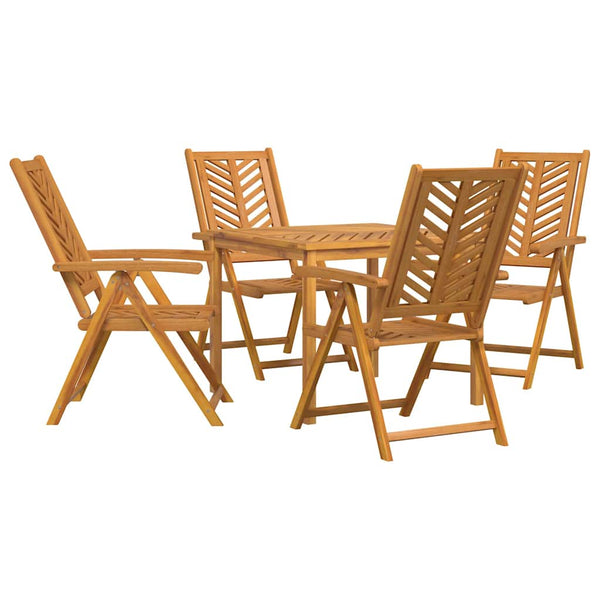 vidaXL 5 Piece Outdoor Dining Set Brown Solid Acacia Wood