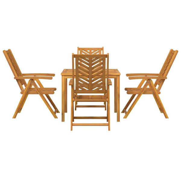 vidaXL 5 Piece Outdoor Dining Set Brown Solid Acacia Wood