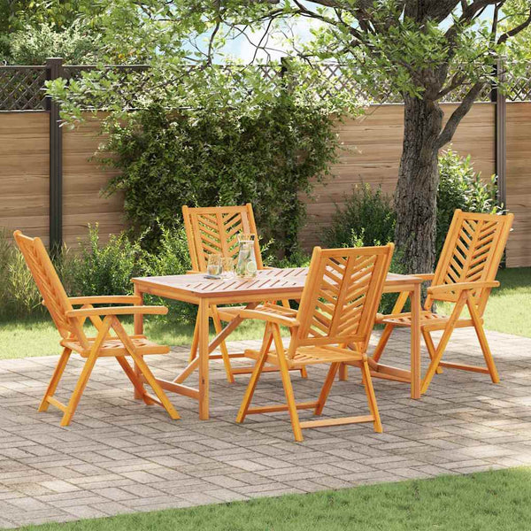 vidaXL 5 Piece Outdoor Dining Set Brown Solid Acacia Wood