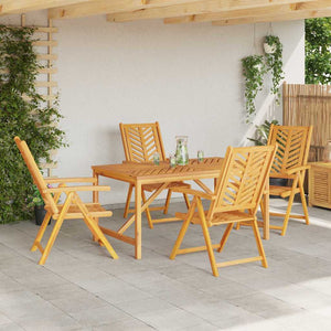 vidaXL 5 Piece Outdoor Dining Set Brown Solid Acacia Wood