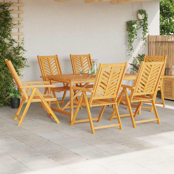 vidaXL Garden Dining Set 7 pcs Brown Solid Acacia Wood