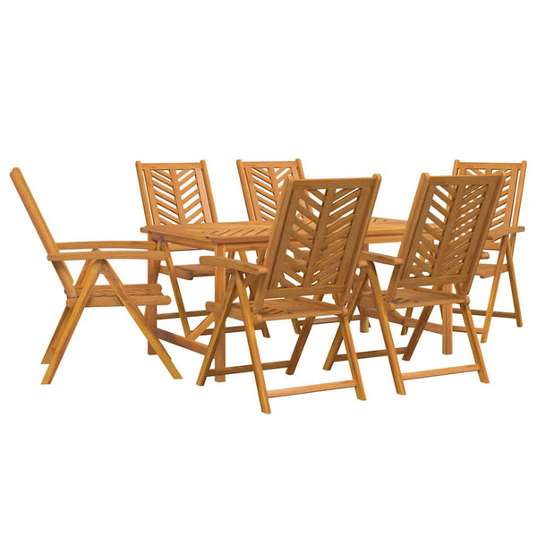vidaXL Garden Dining Set 7 pcs Brown Solid Acacia Wood