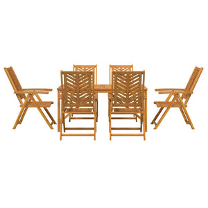 vidaXL Garden Dining Set 7 pcs Brown Solid Acacia Wood
