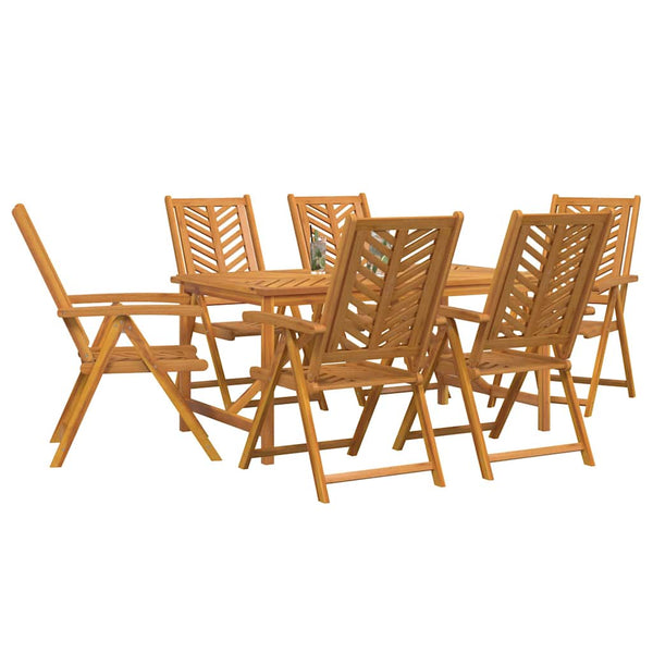 vidaXL Garden Dining Set 7 pcs Brown Solid Acacia Wood