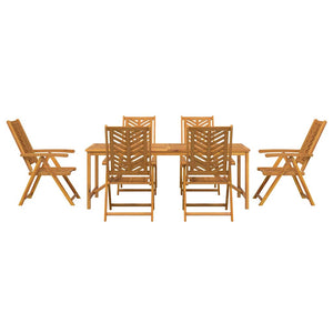 vidaXL Garden Dining Set 7 pcs Brown Solid Acacia Wood