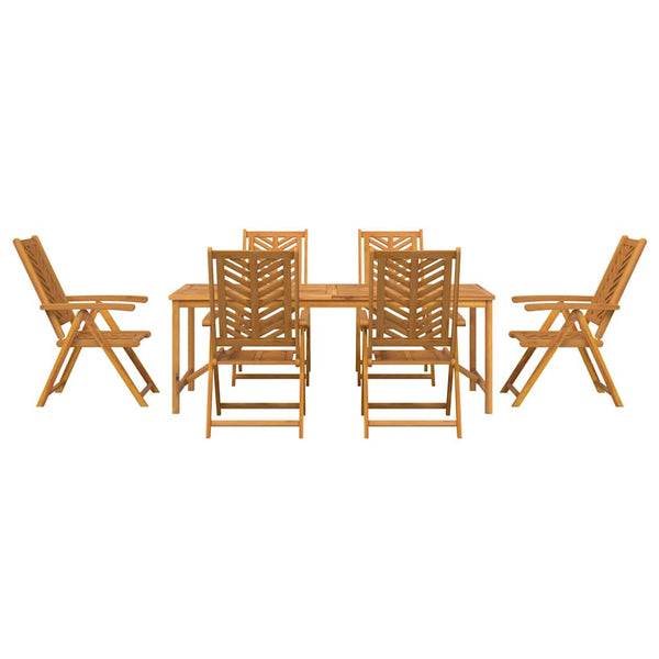 vidaXL Garden Dining Set 7 pcs Brown Solid Acacia Wood