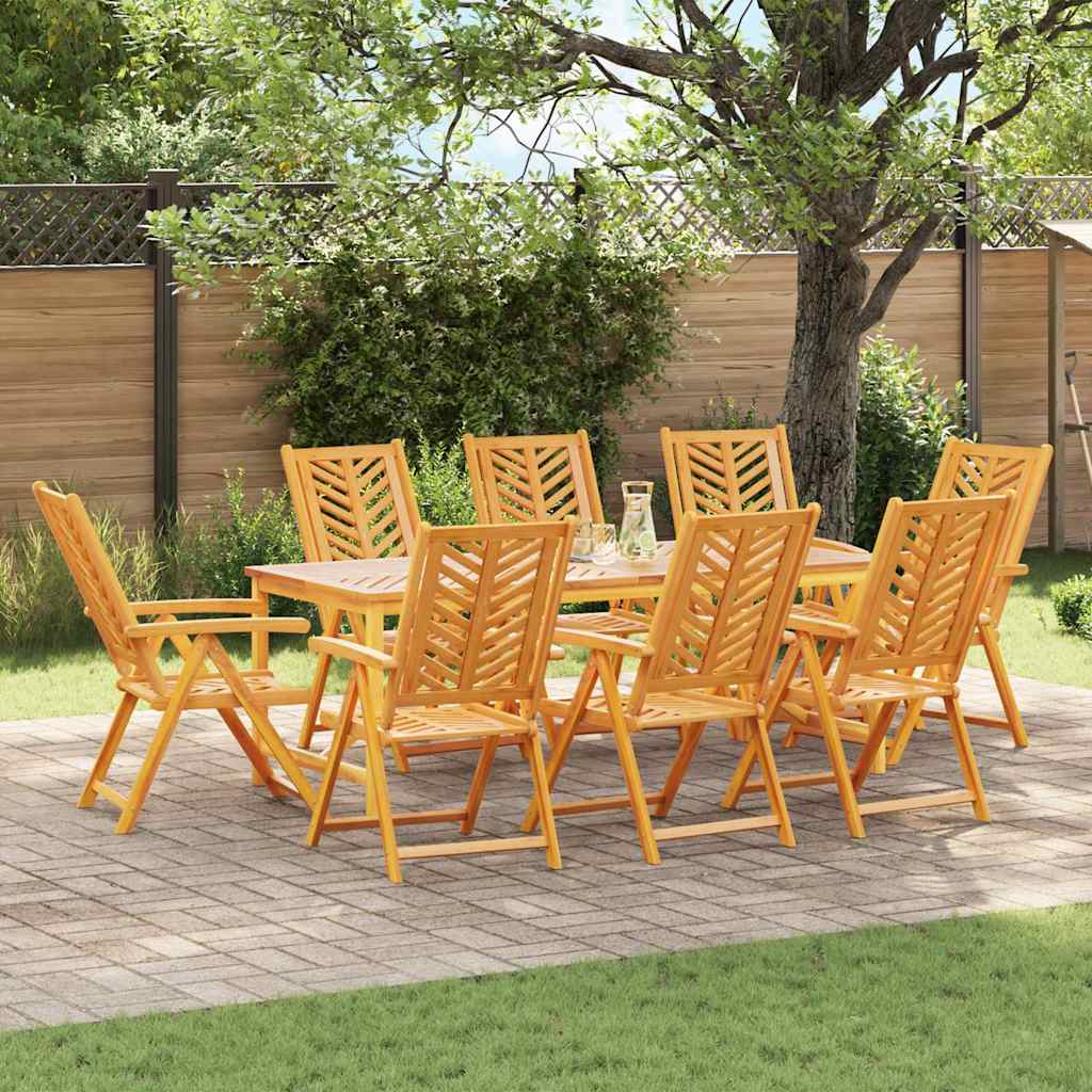 vidaXL Garden Dining Set 9 pcs Brown Solid Acacia Wood