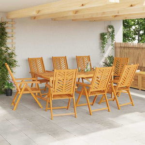 vidaXL Garden Dining Set 9 pcs Brown Solid Acacia Wood