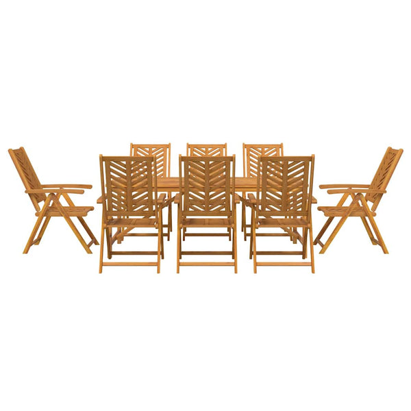 vidaXL Garden Dining Set 9 pcs Brown Solid Acacia Wood