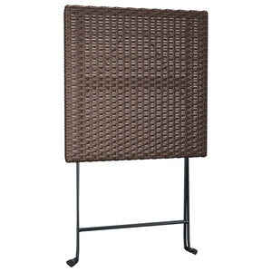 vidaXL 3-Piece Bistro Set Foldable Brown Poly Rattan