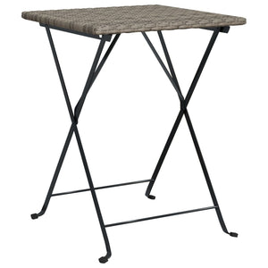 vidaXL 3-Piece Folding Bistro Set Grey Poly Rattan