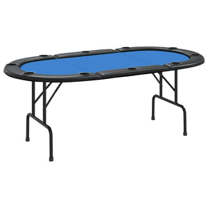vidaXL Foldable Poker Table 10 Player Blue 207x106x76 cm