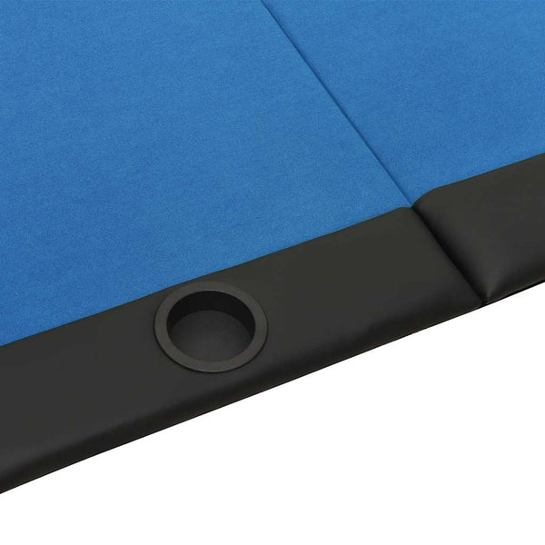 vidaXL Foldable Poker Table 10 Player Blue 207x106x76 cm