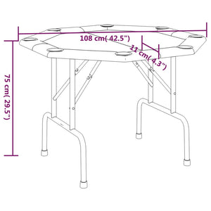 vidaXL Foldable Poker Table 8-Player Blue 108x108x75 cm