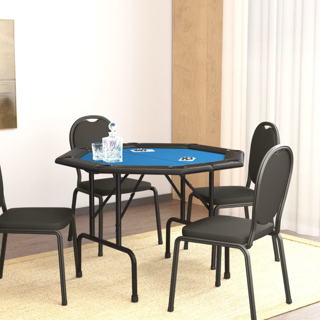 vidaXL Foldable Poker Table 8-Player Blue 108x108x75 cm